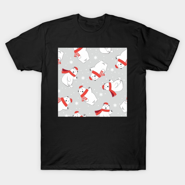 Polar Bear, Winter, Christmas, Holidays T-Shirt by xcsdesign